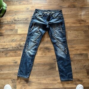 Blank NYC Dark Blue Studded Skinny Jeans